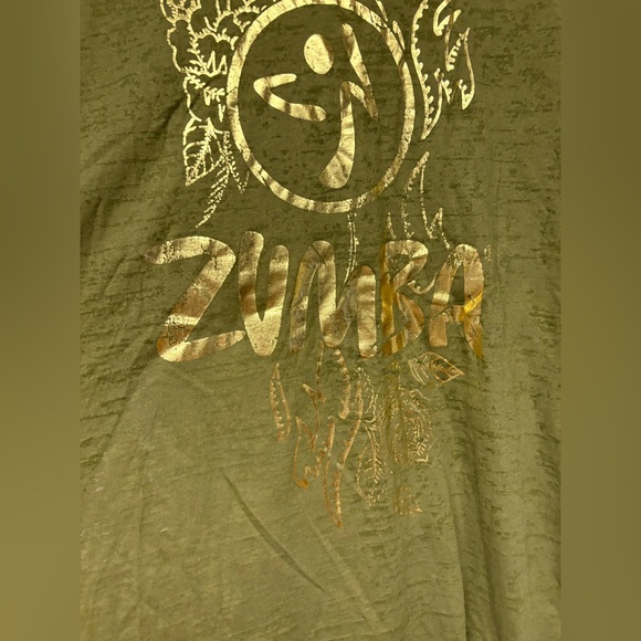 Zumba Fitness Olive Tank with Bold Print XL - Picture 2 of 6